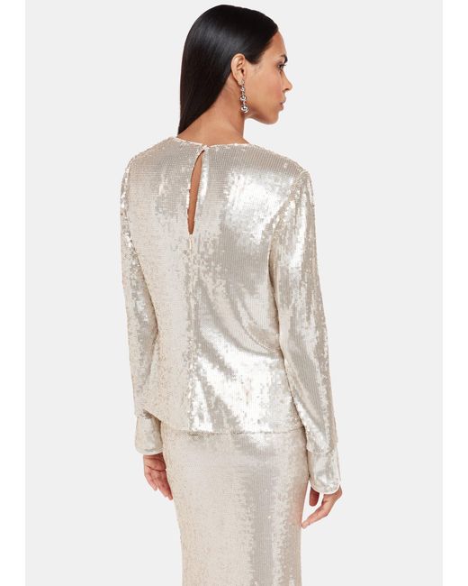 Whistles White Sequin Minimal Tunic Top