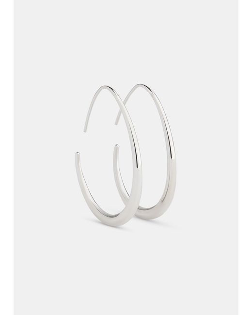 Whistles Blue Wire Hoop Earring