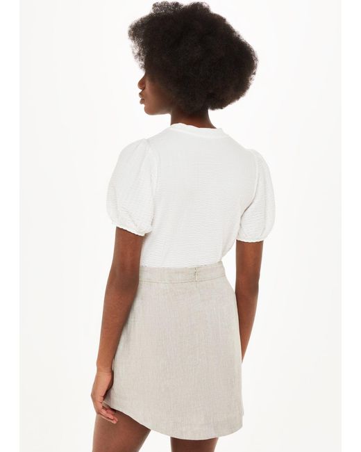 Whistles White Texture Puff Sleeve Top