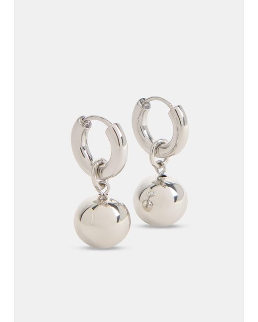 Whistles White Sphere Drop Huggie Earring