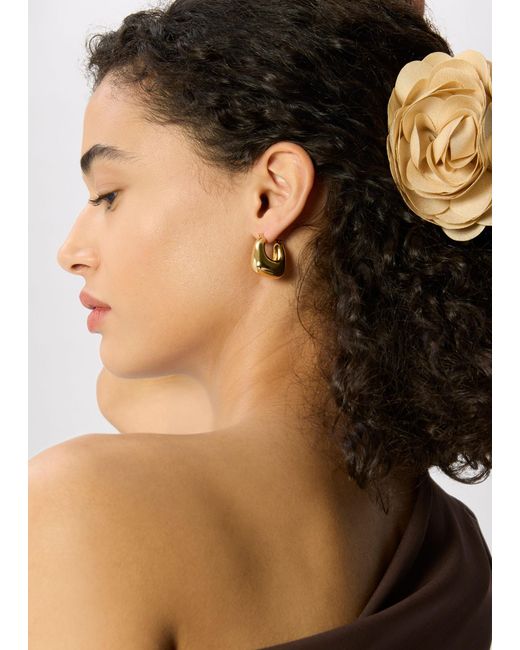 Whistles Metallic Chunky Curved Square Earring