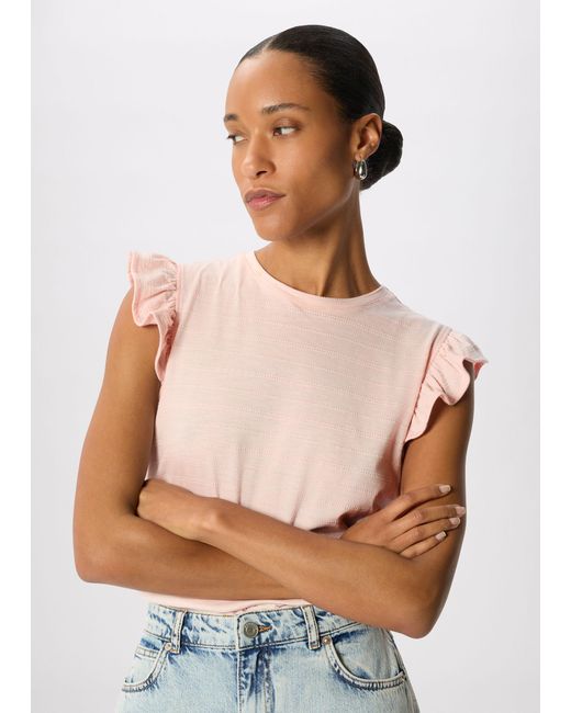 Whistles Multicolor Frill Sleeve Broderie Tee