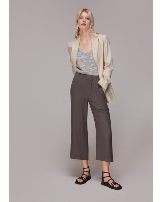 Whistles Black Linen Trouser