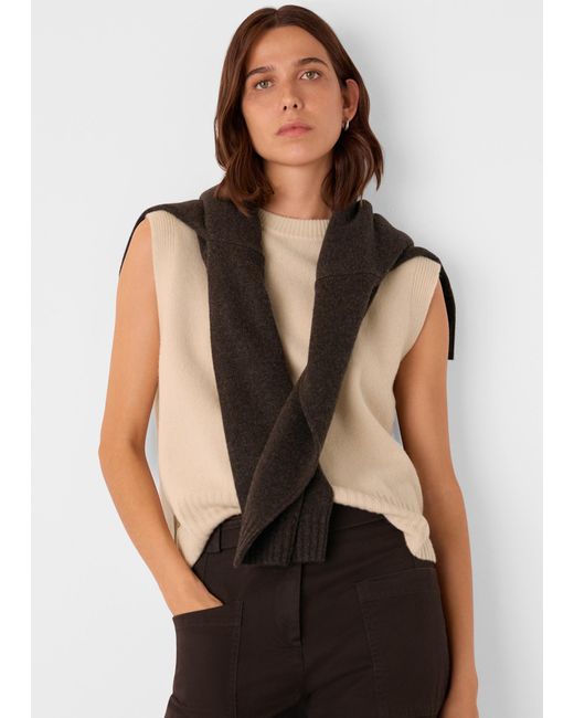 Whistles Black Wool Sleeveless Tank