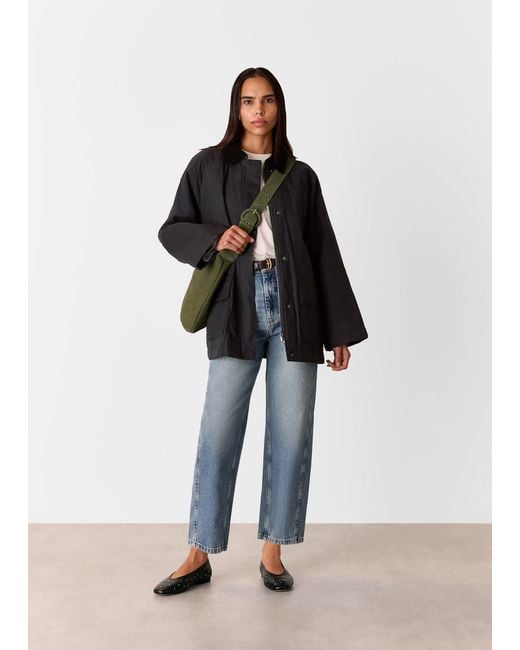 Whistles Blue Fern Waxed Barn Jacket