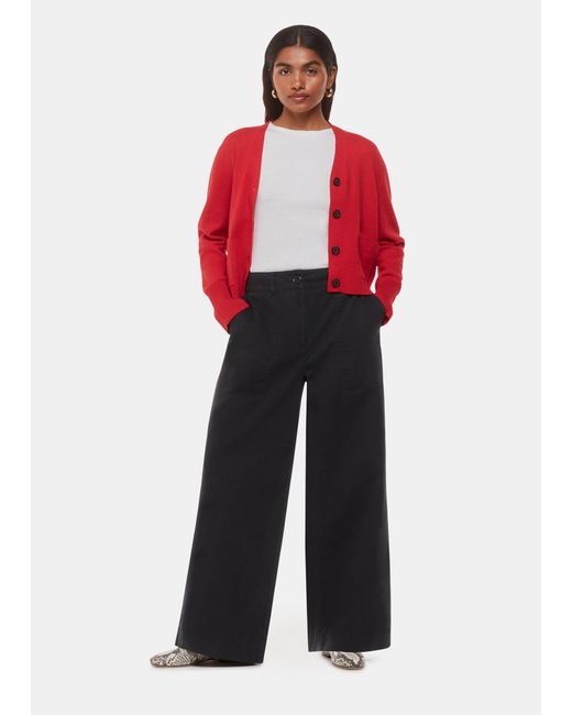 Whistles Red Petite Ruth Relaxed Leg Trouser