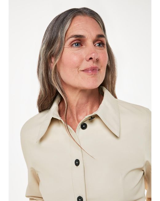 Whistles Natural Kelly Slim Leather Shirt