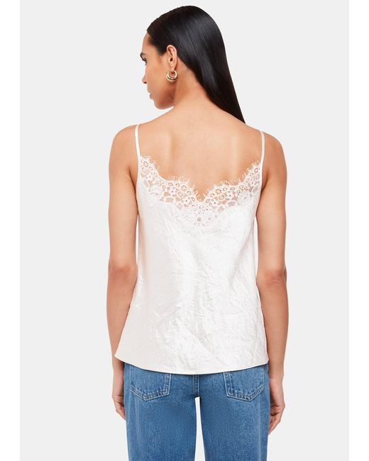 Whistles White Lace Trim Cami Top