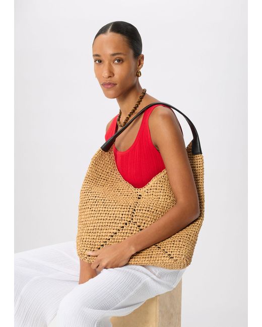 Whistles Natural Triangular Straw Tote