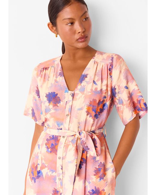 Whistles White Petite Floral Button Front Jumpsuit