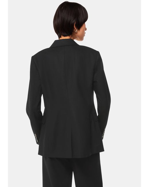 Whistles Black Lindsey Linen Blend Blazer