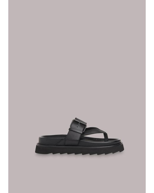Whistles Gray Sutton Toe Post Buckle Sandal