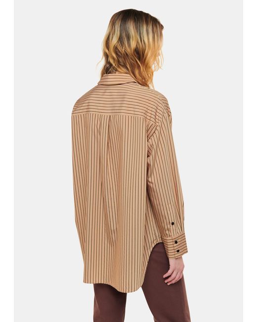 Whistles Natural Stripe Oversized Shirt
