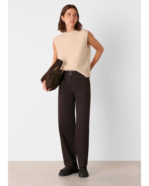 Whistles Black Wool Sleeveless Tank