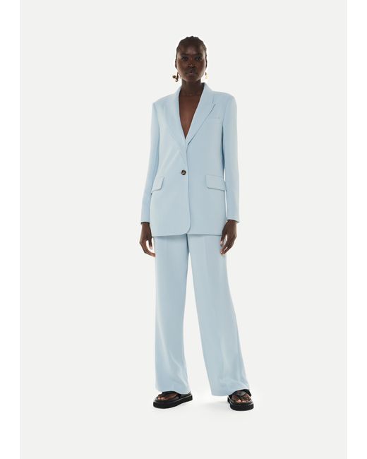 Whistles Blue Crepe Boyfriend Blazer