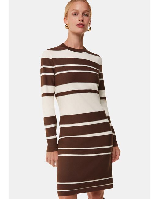 Whistles Multicolor Variegated Stripe Knit Dress