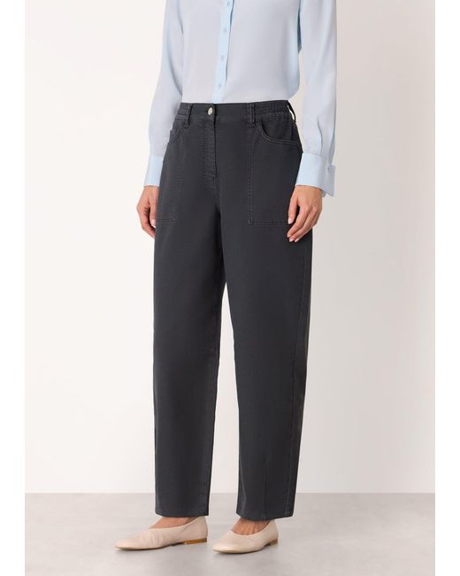 Whistles Gray Casual Cotton Barrel Trouser