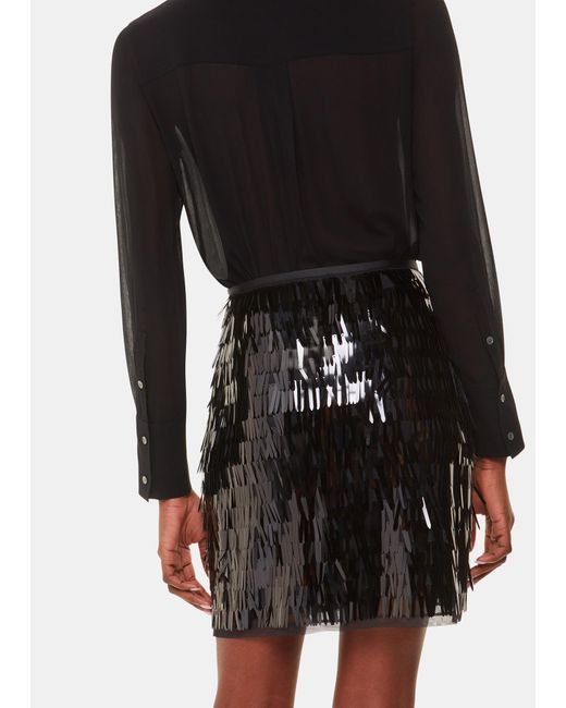 Whistles Black Sword Sequin Mini Skirt