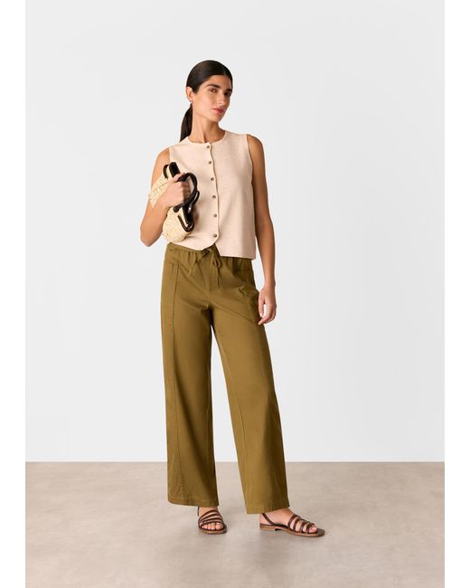 Whistles Natural Paper Bag Waistband Trouser