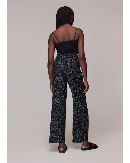 Whistles Black Lizzie Geo Dot Print Trouser