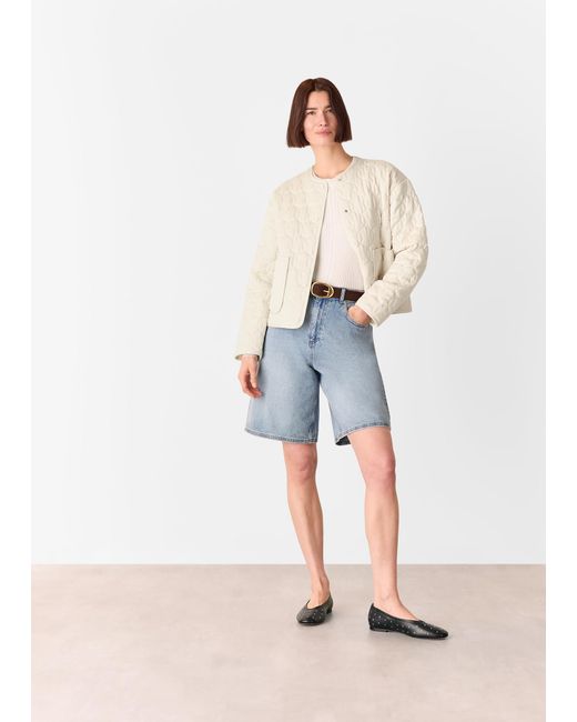 Whistles Natural Maya Cotton Quilted Jacket