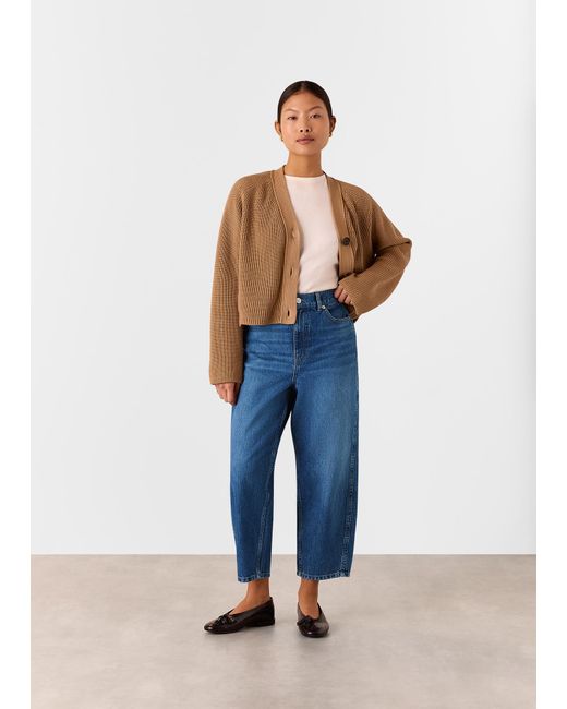 Whistles Blue Petite Authentic Barrel Leg Jean