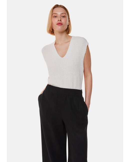 Whistles White Linen Pocket Trouser