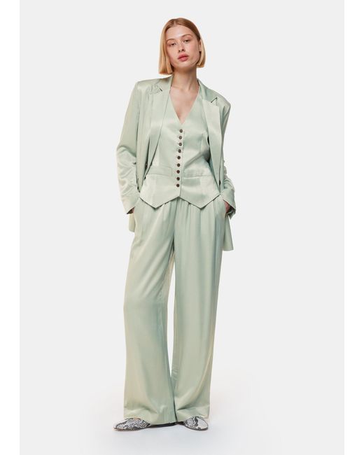 Whistles Green Rita Luxe Elasticated Trouser