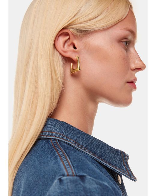 Whistles Metallic Square Hoop Earring