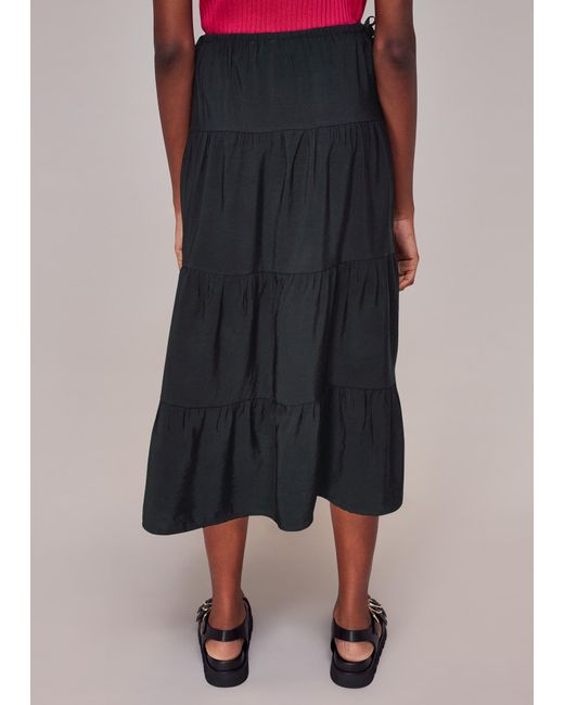 Whistles Pink Tie Side Tiered Skirt