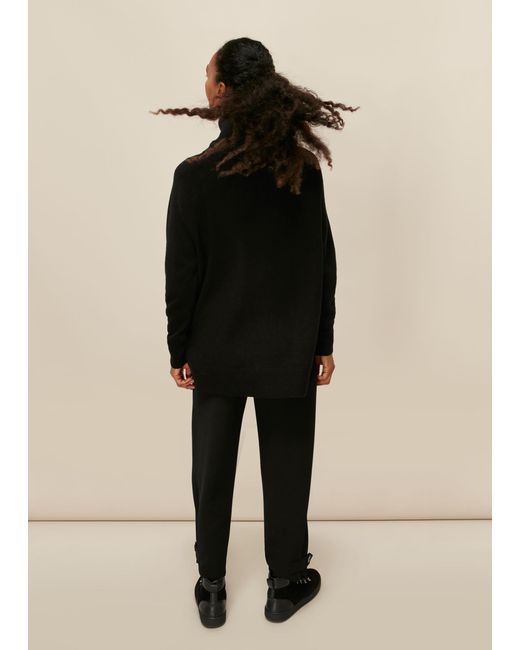 Whistles Black Cashmere Roll Neck Knit