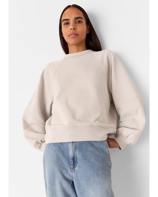 Whistles White Gathered Full Sleeve Sweat