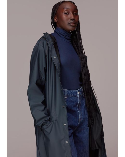 Rains curve jacket best sale blue