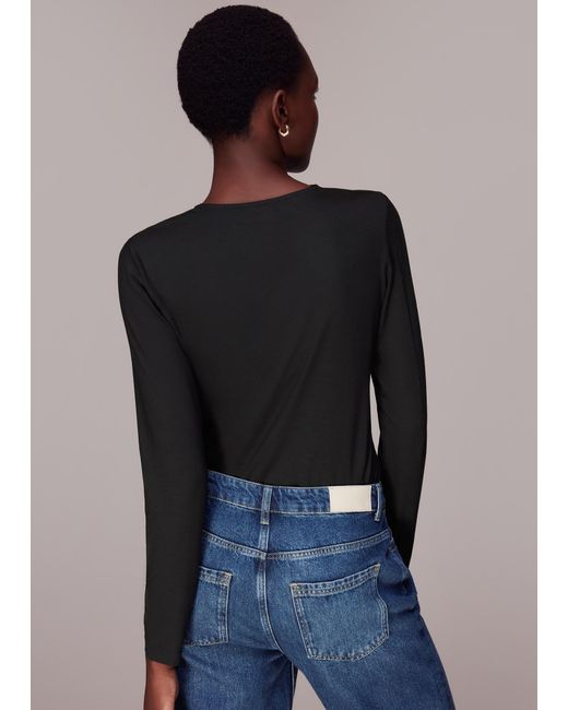 Whistles Blue Twist Front Top