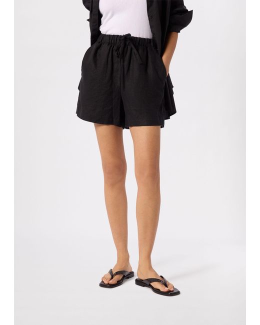 Whistles White Linen Elasticated Short