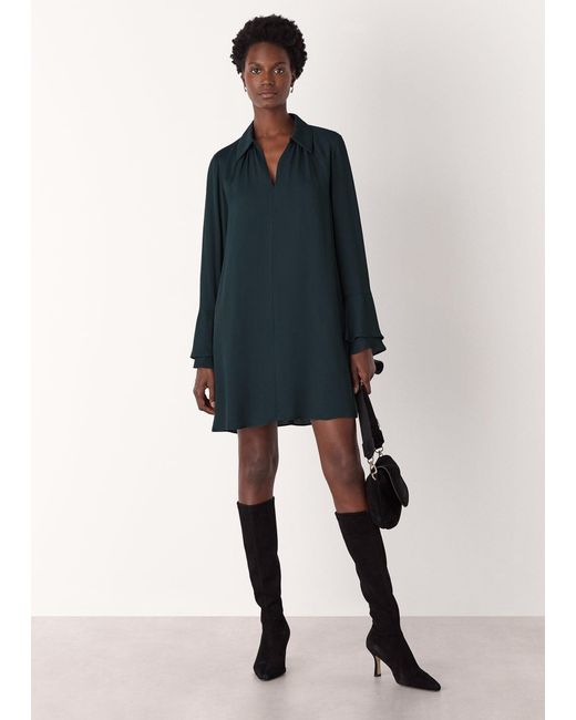 Whistles Blue Trapeze Mini Dress
