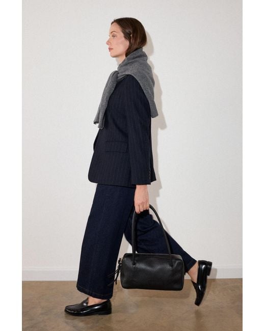 Whistles Blue Pinstripe Wool Blend Blazer