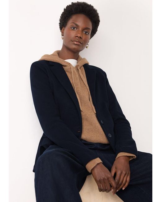 Whistles Blue Slim Jersey Jacket