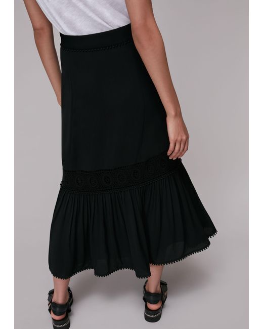 Whistles White Ada Crochet Detail Skirt