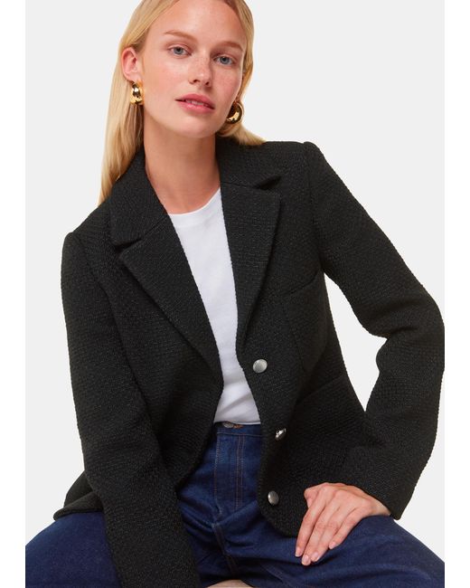 Whistles Black Classic Textured Jacket