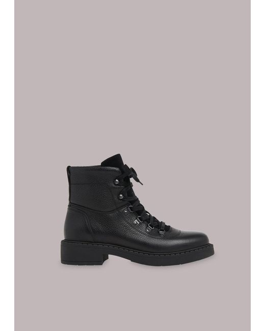 Whistles Black Alvis Lace Up Boot