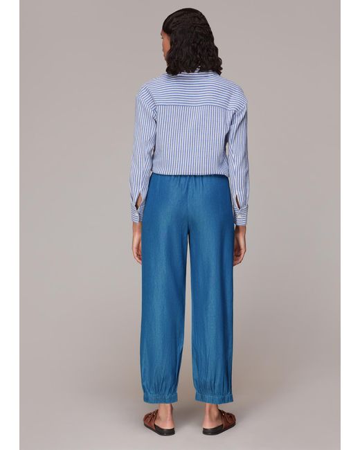 Whistles Blue Lucy Chambray Barrel Trouser