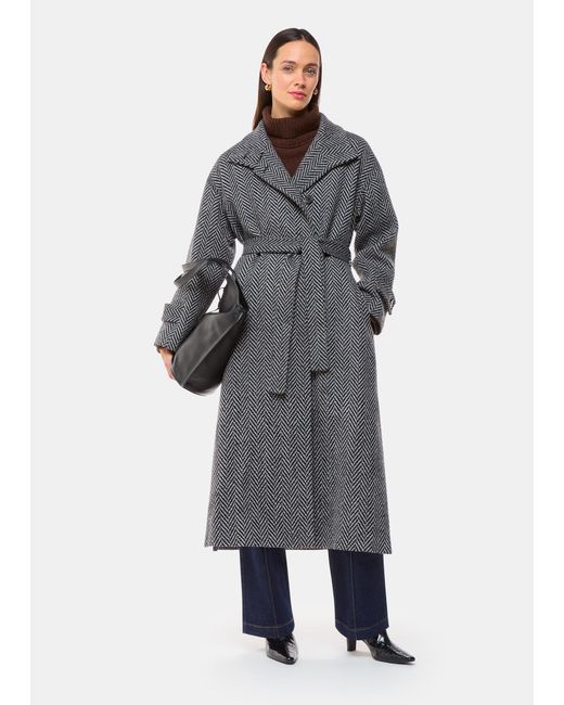 Whistles Gray Cosette Funnel Neck Coat