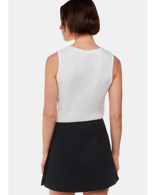 Whistles White Pleated Mini Skirt