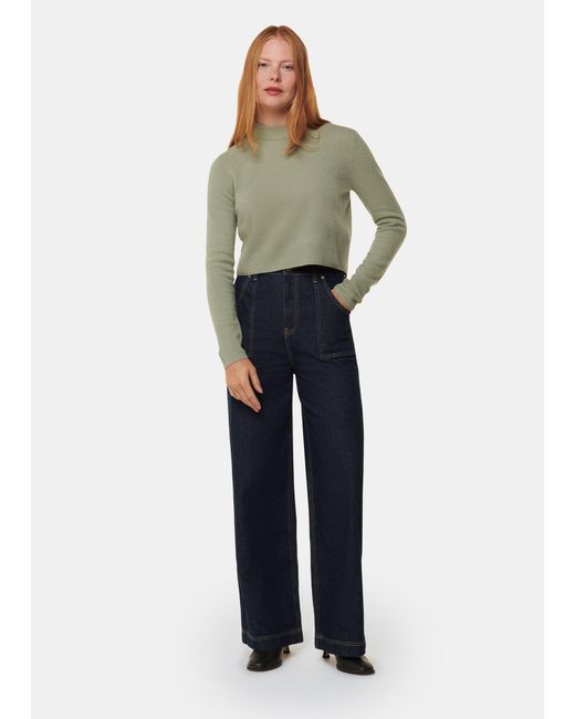 Whistles Blue Wool Cropped Sweater