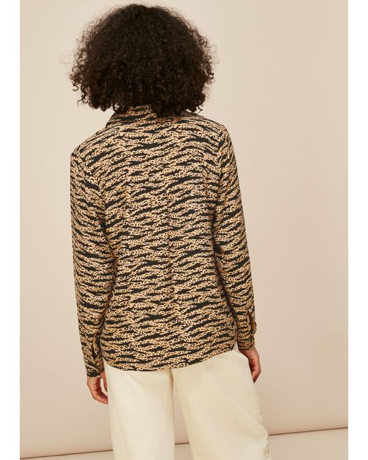 Whistles Natural Tiger Leopard Blouse
