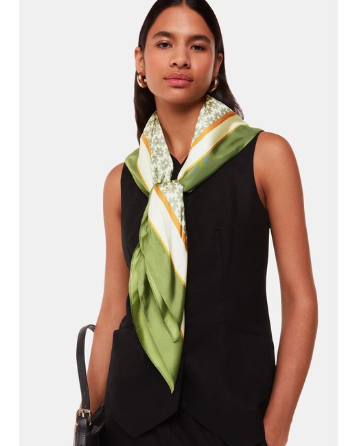 Whistles Black Sahar Buttercup Silk Scarf