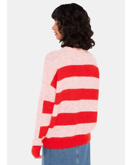 Whistles Red Stripe Mohair Knit