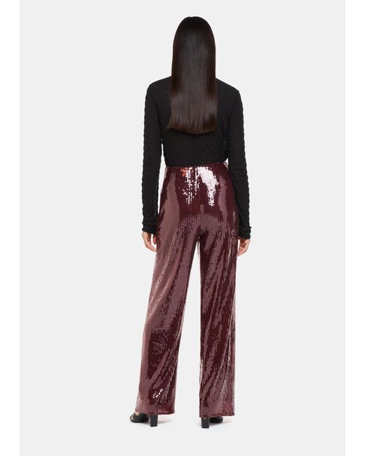 Whistles Red Sandra Sequin Trouser