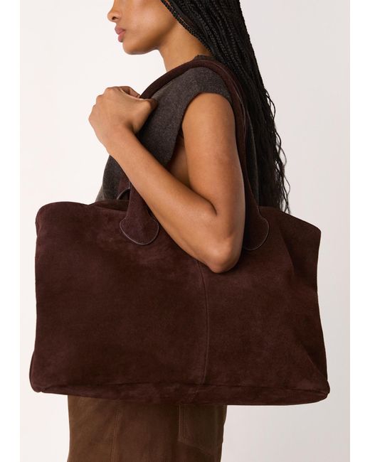 Whistles Brown Leandra Suede Tote Bag